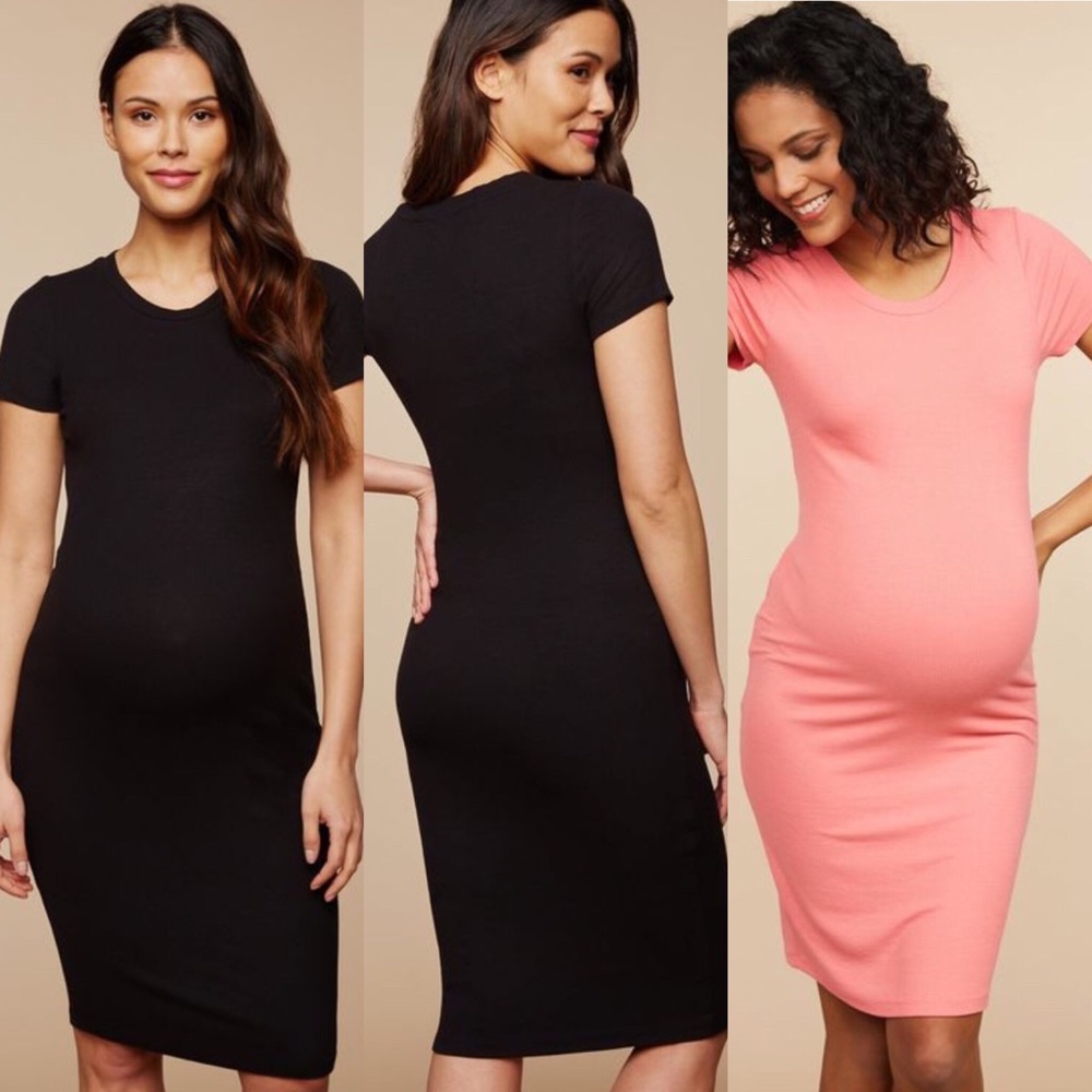 Women’s Rib Knit Maternity T shirt Dress